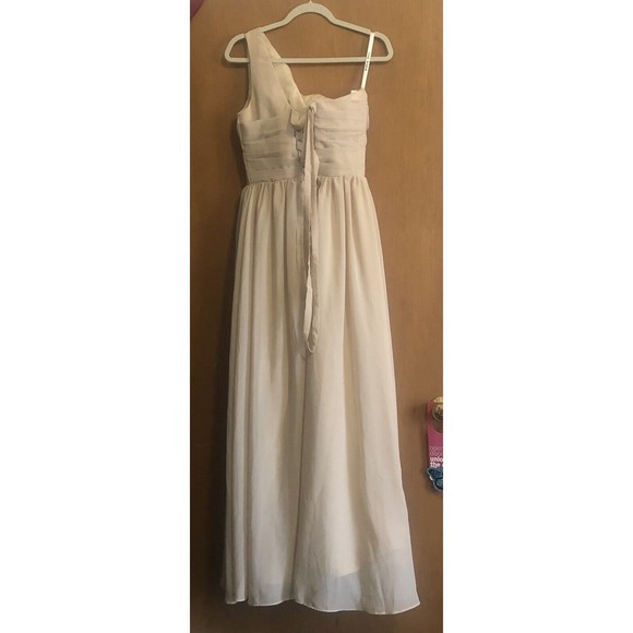 POMUYOO Women's One Shoulder Drawstring Back Thigh Slit Maxi Dress Size 8 - Picture 5 of 14